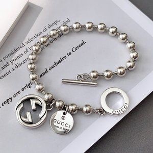 Letter sterling silver pendant bracelet